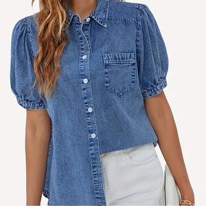 Women’s boutique denim casual top L
